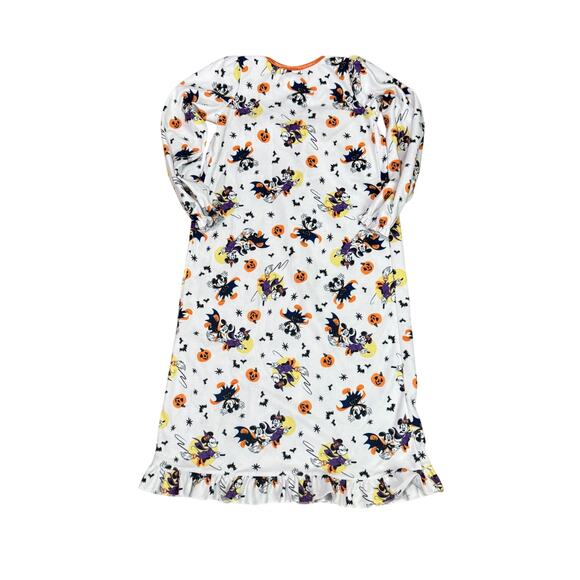 Disney Mickey Minnie Mouse Halloween Girls Size 8 Witch Pumpkins Long Nightgown - Picture 4 of 4